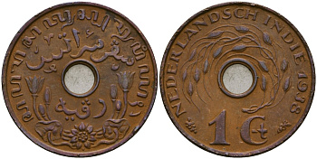 Нидерландская Восточная Индия, Гельдерланд (Gelderland) 1 цент 1938 KM 317 бронза 4132-154