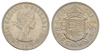 Великобритания 1/2 кроны 1967 Елизавета II (1952-2022) KM 907, Spink 4145 медно-никель 4645-1024