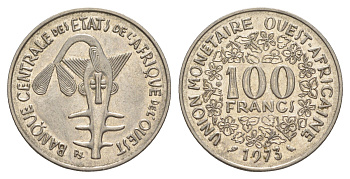 Западная Африка (BCEAO) 100 франков 1973 KM 4 никель UNC 4620-1243