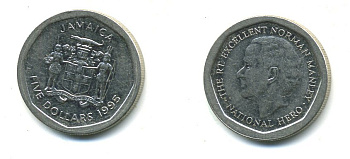 ЯМАЙКА 5 ДОЛЛАРОВ 1995 KM 163 сталь 4364-1045