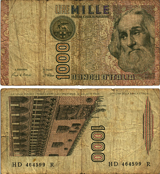 Италия 1000 лир 1982 Дворец дожеи?, Марко Поло Pick 109a 8611-12-3-1