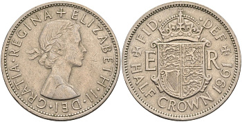 Великобритания 1/2 кроны 1961 Елизавета II (1952-2022) KM 907, Spink 4145 медно-никель 4117-944