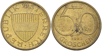 Австрия 50 грошей 1983 KM 2885 алюминиевая бронза 4116-931