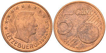 Люксембург 5 евроцентов 2004 KM 77 сталь плакированная медью 4147-817