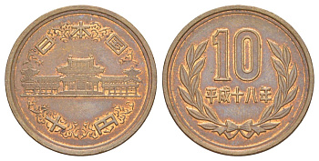 Япония 10 йен 2006 Yr. 18, Акихито (Хэйсэй) (1989 - 2019) Y 97 бронза 4629-754