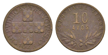 Португальский Тимор 10 аво 1948 KM 5 бронза 4630-1137