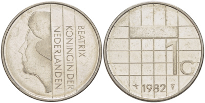 Нидерланды 1 гульден 1982 Беатрикс (1980-2013) KM 205 никель 31-926