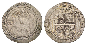 Англия 6 пенсов 1607 Яков I (1603-1625) KM 48, Spink 2658 серебро 00-805-07