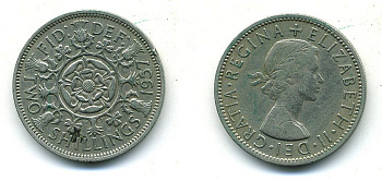 Великобритания 2 шиллинга (флорин) 1957 Елизавета II (1952-2022) KM 906, Spink 4146 медно-никель 54-2532