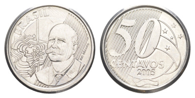 Бразилия 50 сентаво 2005 KM 651a нержавеющая сталь 4642-1142