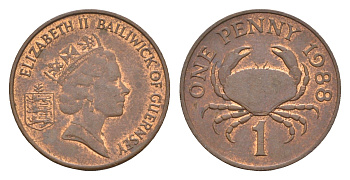Гернси 1 пенни 1988 KM 40 бронза 4659-612
