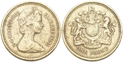 Великобритания 1 фунт 1983 Елизавета II (1952-2022) KM 933, Spink 4221 никель латунь 68-1143