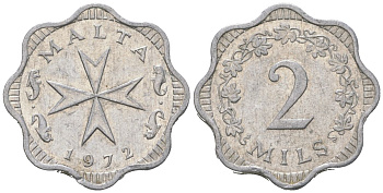 Мальта 2 миля 1972 KM 5 алюминий 192-1256