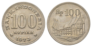 Индонезия 100 рупий 1973 KM 36 медно-никель aUNC 4624-1014