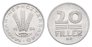 Венгрия 20 филлеров 1984 KM 573 алюминий UNC 4632-714