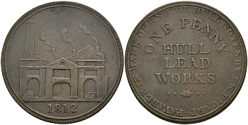 Великобритания, Йоркшир 1 пенни 1812 Withers 756a медь 413-5231