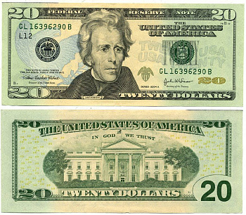 США 20 ДОЛЛАРОВ 2004 А Pick 521b бумага 7484-47-2