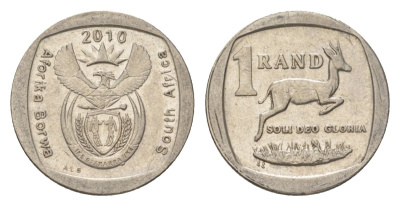 ЮАР 1 ранд 2010 KM 497 медь плакированная никелем 4627-547