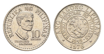 Филиппины 10 сентимо 1976 KM 207 медно-никель UNC 4668-668