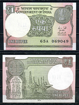 Индия 1 рупия 2015 Pick 117 a бумага UNC (пресс) 2192-48-2-1