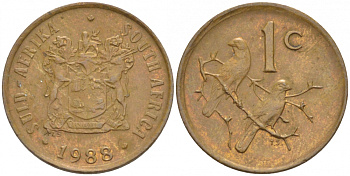 ЮАР 1 ЦЕНТ 1988 KM 82 бронза 4547-267
