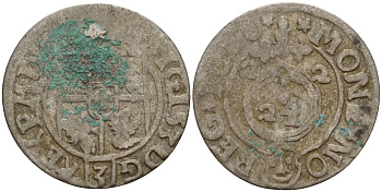 Польша 3 полкера (3 полторака - 1 крейцер) 1622 Сигизмунд III Ваза (1587-1632) Gorecki B.22 серебро 4158-1247