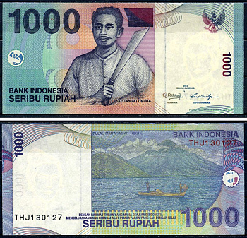 Индонезия 1000 рупий 2013 Pick 141m бумага UNC (пресс) 6280-68-3-1