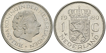 Нидерланды 1 гульден 1980 Юлиана (1948-1980) KM 184a никель 4579-611