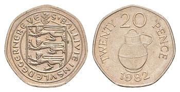 Гернси 20 пенсов 1982 KM 38 медно-никель 4651-958
