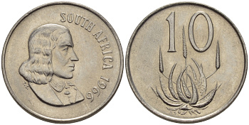 ЮАР 10 ЦЕНТОВ 1966 SOUTH, ЯН ВАН РИБЕК (1619-1677), ГОЛАНДСКИЙ ИССЛЕДОВАТЕЛЬ , МОРЕПЛАВАТЕЛЬ, ОСНОВАТЕЛЬ Г. КЕЙПТАУНА, ЦВЕТОК АЛОЭ, АНГЛИЙСКАЯ ЛЕГЕНДА KM 68.1 никель UNC 67-355