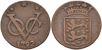 Нидерландская Восточная Индия, Западная Фризия (West Frisia) 1 дуит 1792 KM 131 медь 4577-342