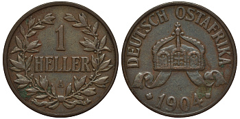НЕМЕЦКАЯ АФРИКА 1 ГЕЛЛЕР 1904 А медь 413-3632