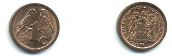 ЮАР 1 ЦЕНТ 1995 ПТИЧКИ медь 4-933
