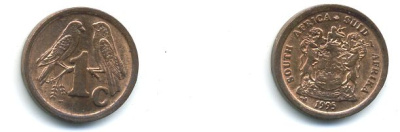 ЮАР 1 ЦЕНТ 1995 ПТИЧКИ медь 4-933