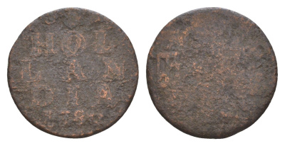 Нидерланды, Голландская республика, Голландия 1 дуит 1780 KM 80 медь 4659-158