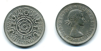 Великобритания 2 шиллинга (флорин) 1966 Елизавета II (1952-2022) KM 906, Spink 4146 медно-никель 4110-1535