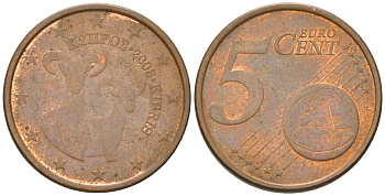 Кипр  5 евроцентов 2008  KM 80 сталь плакированная медью    4142-115