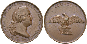 Пруссия медаль 1840 в память короля Фридриха II, 38,06 гр., 41,3 мм. Marienburg 3210. Slg. Henckel 1835, Wurzbach 2838 бронза    00-804-56