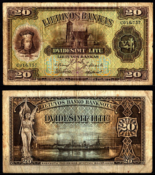 Литва 20 лит 1930 Витовт — великий князь литовский Pick 27 бумага 451-1201-3