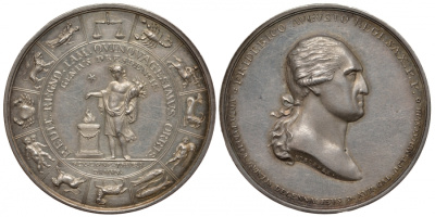 Саксония медаль 1807 Фридрих Август I, знаки зодиака, 40,7 мм, 27,78 гр Merseb 2428 серебро UNC 10-020-40