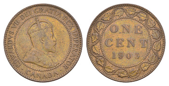 Канада 1 цент 1903 Эдуард VII (1901-1910) KM 8 бронза 4637-757