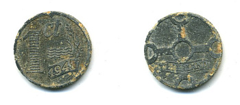 НИДЕРЛАНДЫ 1 ЦЕНТ 1943 ВИЛЬГЕЛЬМИНА (1890-1948) KM 170 цинк 35-1333