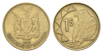 Намибия 1 доллар 1993 KM 4 латунь 4673-1223