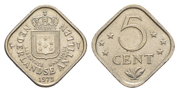 Нидерландские Антильские острова (Нидерландские Антилы) 5 центов 1975 KM 13 медно-никель aUNC 4613-262