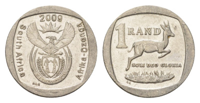 ЮАР 1 ранд 2009 KM 468 медь плакированная никелем 4627-538