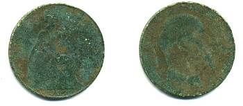 Великобритания 3 пенни 1906 Эдуард VII (1901-1910) KM 794.2, Spink 3990 бронза 47-643