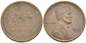 США 1 ЦЕНТ 1953 ЛИНКОЛЬН KM А132 медь цинк 218-1011
