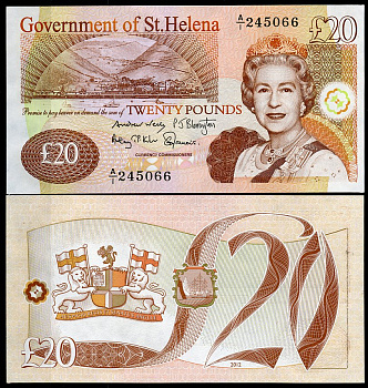 Остров Святой Елены 20 фунтов 2012 Елизавета II (1952-2022), Джеймстаун Pick 13 b бумага UNC (пресс)   451-716-2