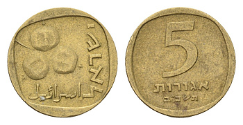 Израиль 5 агорот 1962 JE 5722 KM 25 алюминиевая бронза 4674-841