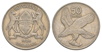 Ботсвана 50 тхебе 1984 Орлан-крикун KM 7a сталь плакированная никелем 69-635